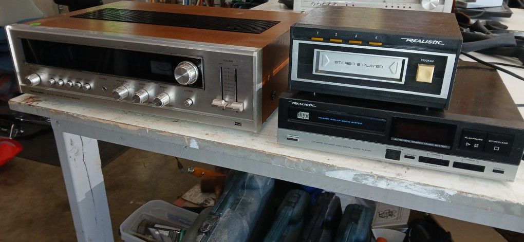 Realistic Stereo System STA-84 Receiver Otimus-10 Speakers CD player 8-Track