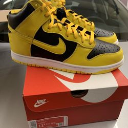 Nike Dunk High Black Yellow New Size 11.5