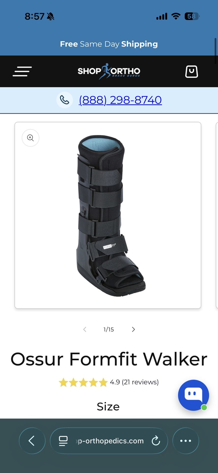 Ossur Formfit Walker foot Boot injury