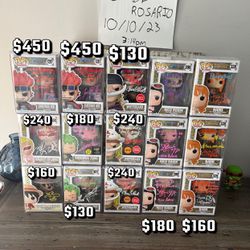 Funko Pops Autographed/Signed
