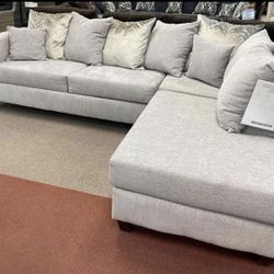 Dove Grey Fabric Sectional. Brand New. 
