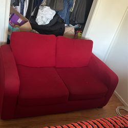Red Small Sofa & Blue Couch $200