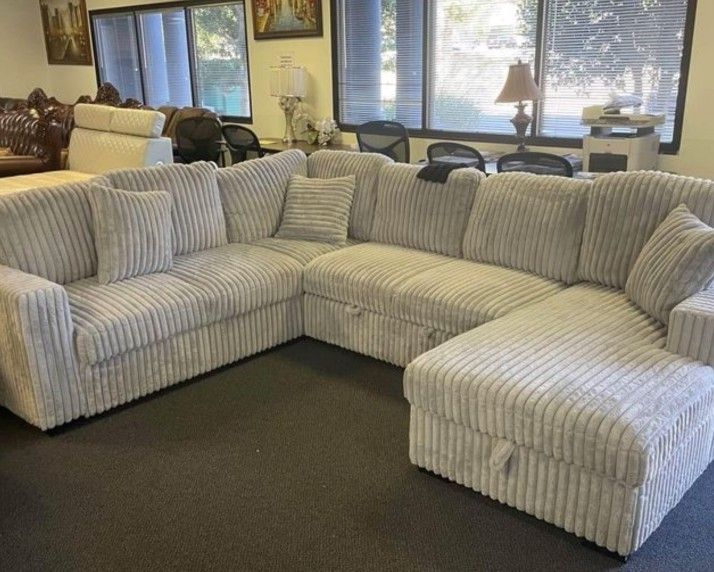 ‼️🛋GRAY VELVET SECTIONAL WITH SLEEPER BED INSIDE!! PRICE INCLUDES DELIVERY $1325!!