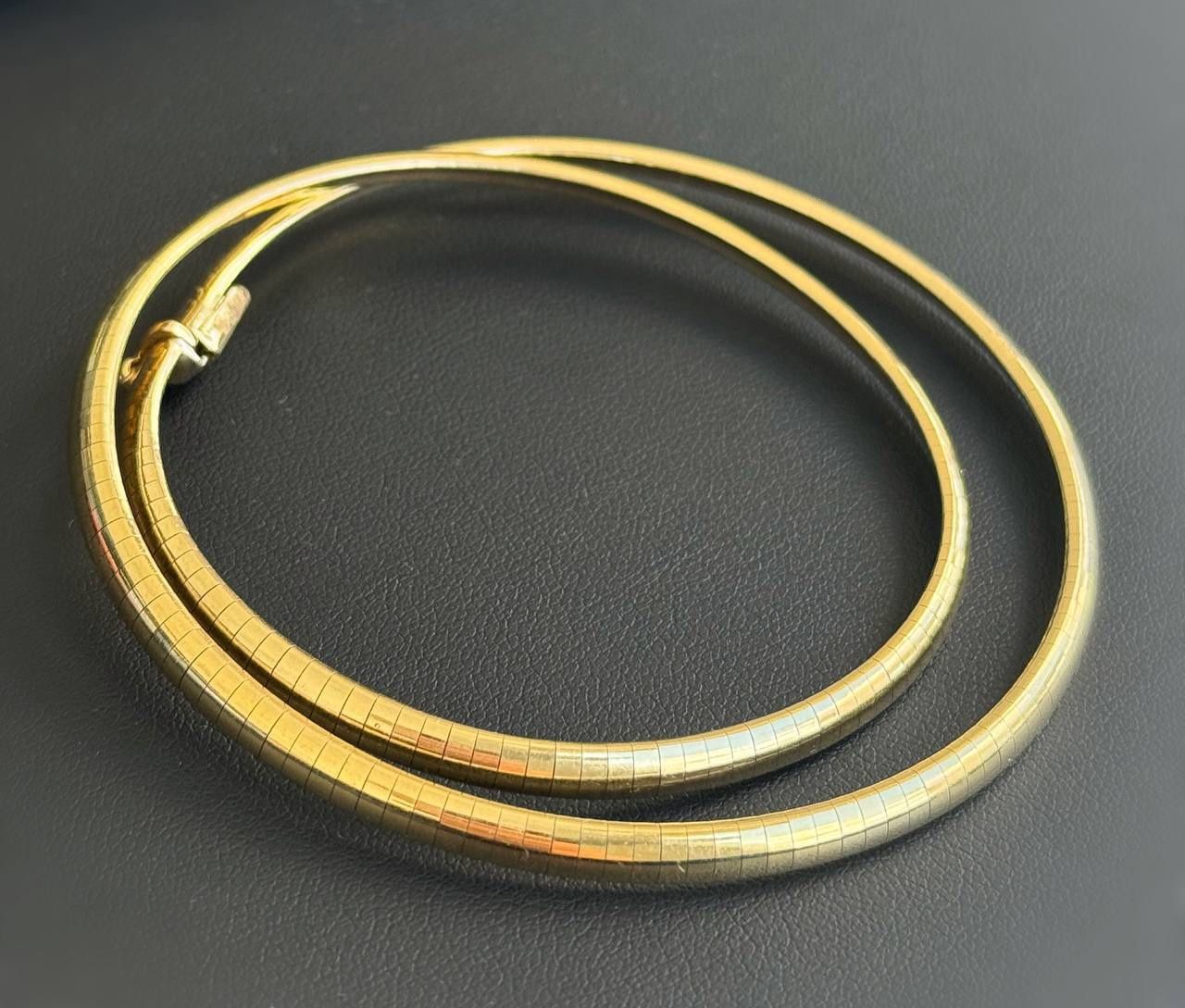 Jewelry 14k solid Yellow Gold omega link 16.00” Chain necklace 2 row bracelet 24.30 grams 4.00mm