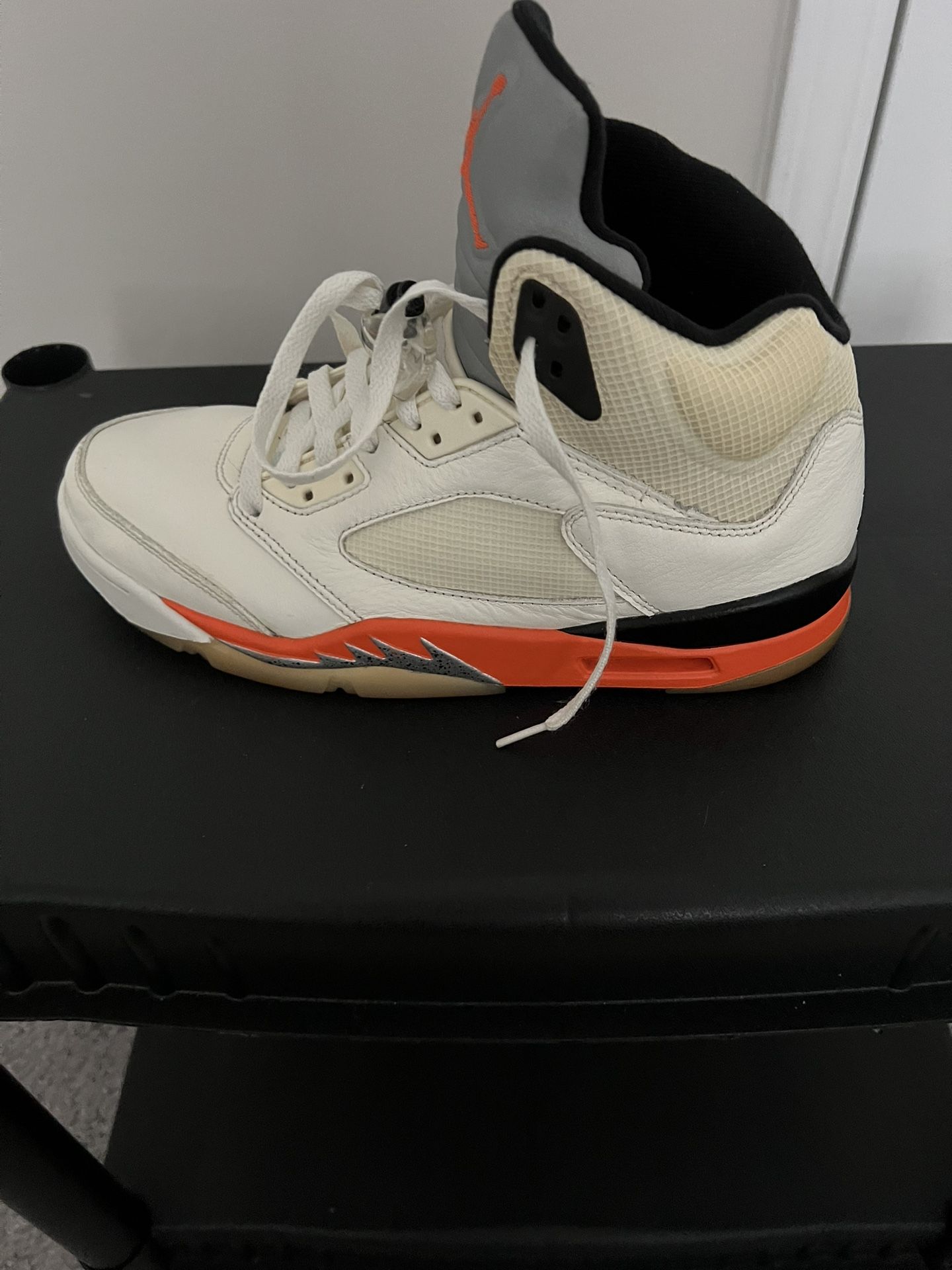 Nike Air Jordan Retro 5 Sail And Orange