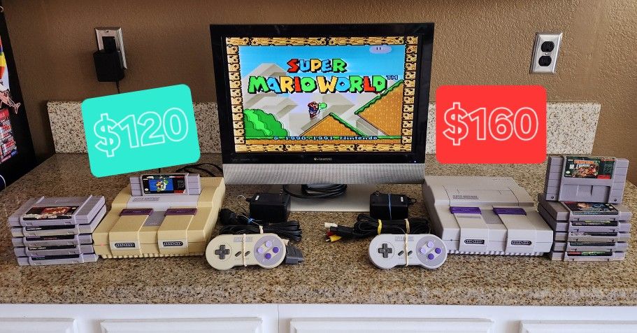 2 Super Nintendo Sets available (READ the description)