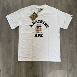 BAPE x Burberry White T Shirt Size Small
