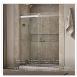 ☀️#4900 KOHLER Clear Levity 59.6 in. W x 74 in. H Sliding Frameless Shower D