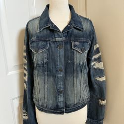 Denim & Supply Women’s Distressed Denim Jacket Size Large