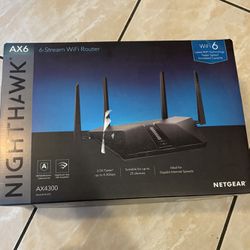 Netgear Nighthawk AX6 6-Stream AX4300 WiFi 6 Router (RAX45-100NAS) New In Box