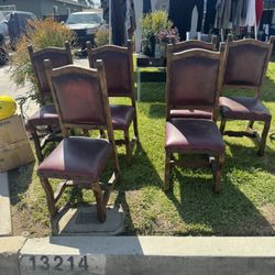 6 Rustic Pine Mexican Chairs