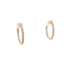 14k Yellow Gold 0.98cttw Diamond Hoop Earring