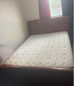 Sleigh queen bed and mattress
