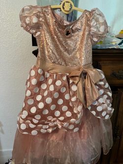 Minnie Mouse rose gold pink dress toddler 5