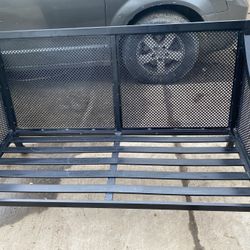 black metal outdoor bench 