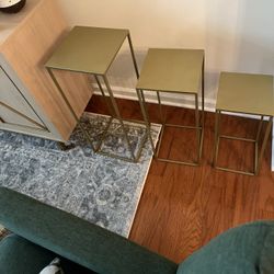 Gold Plant Stand, Wedding Centerpiece, Pedestal Table (Set of 3)