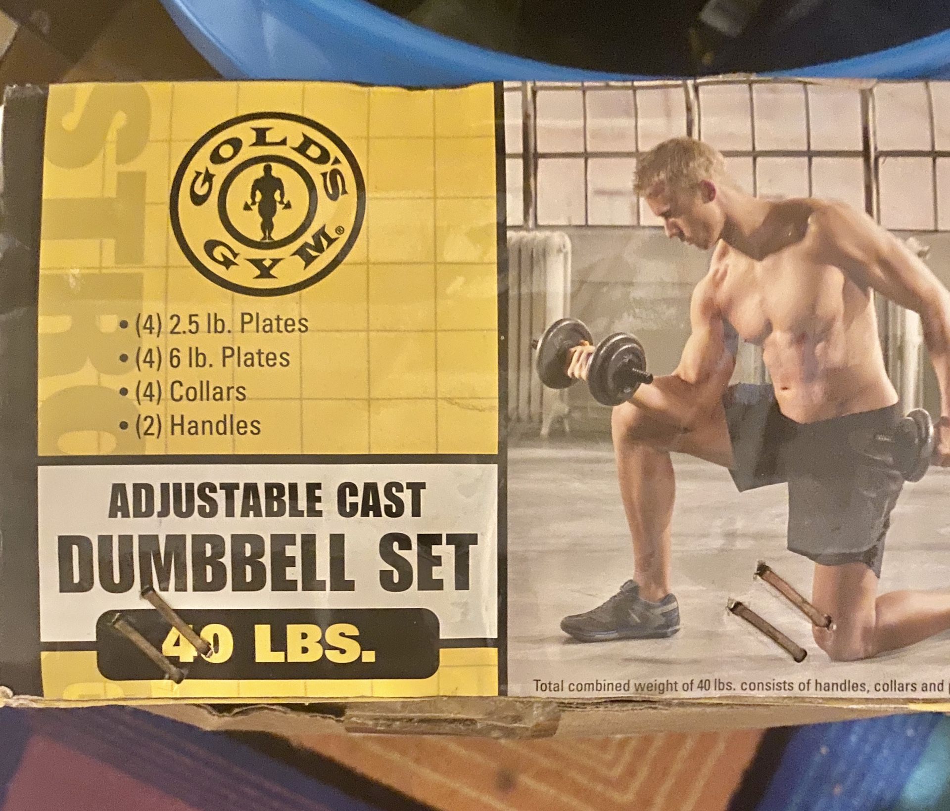 Gold's Gym Adjustable Cast Dumbbell Set, 40 pounds