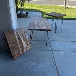 Table Set Wood & Iron 