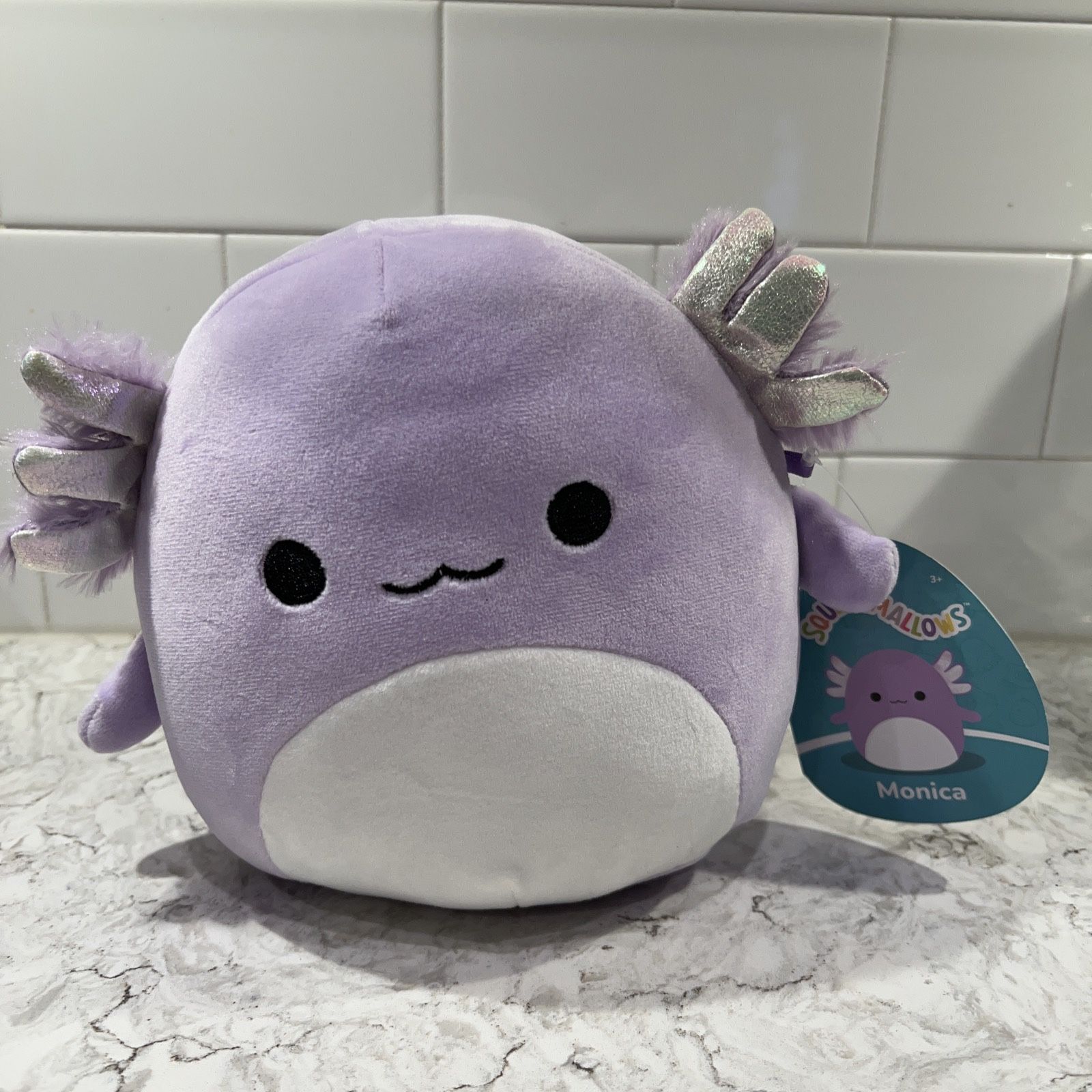 Squishmallow - Monica the Axolotl - Purple - 7" - NWT