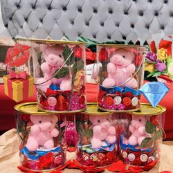 Last Minute Valentine Gift Jar ❤️ Teddy Bear & Chocolate Rose