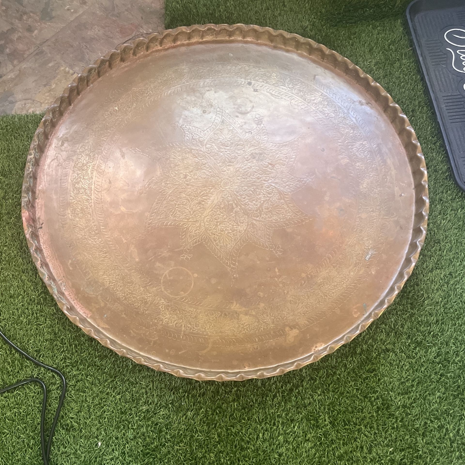 Vintage Copper Mandala Table Top