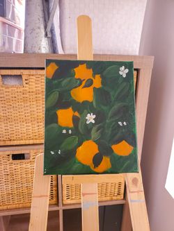 Orange Painting, Farmhouse Painting, Modern Farmhouse, Artwork, Riverside Painting, Modern Boho