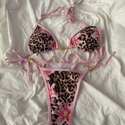 Leopard Print 2 Piece Swim Suit Bikini Summer 