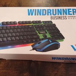 RGB Gaming Keyboard and Mouse Combo – Windrunner 2 (Rainbow Backlit) – New/Open Box
