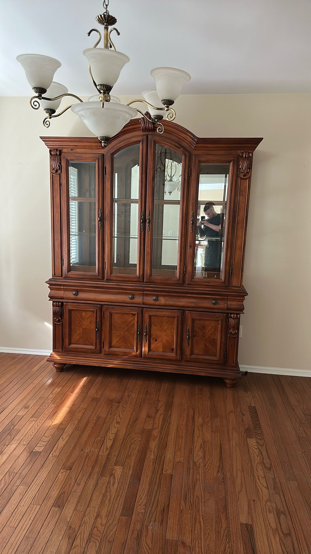Wooden Wall Unit With Lights