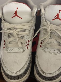 Air Jordan 3 retro size 4.5 Y. Like new. Could be cleaned but they were used very very little. As you can see