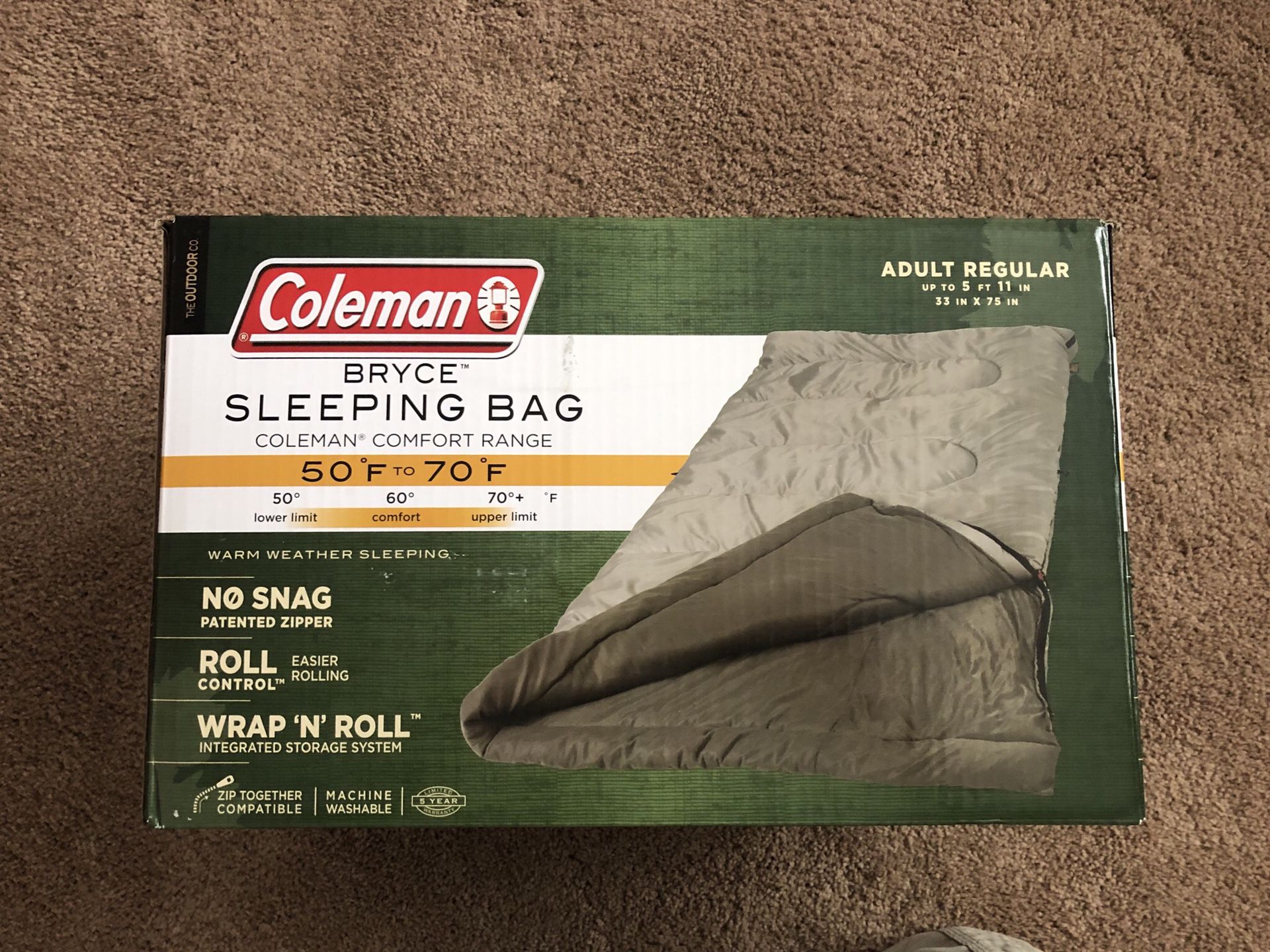 Coleman adult sleeping bag