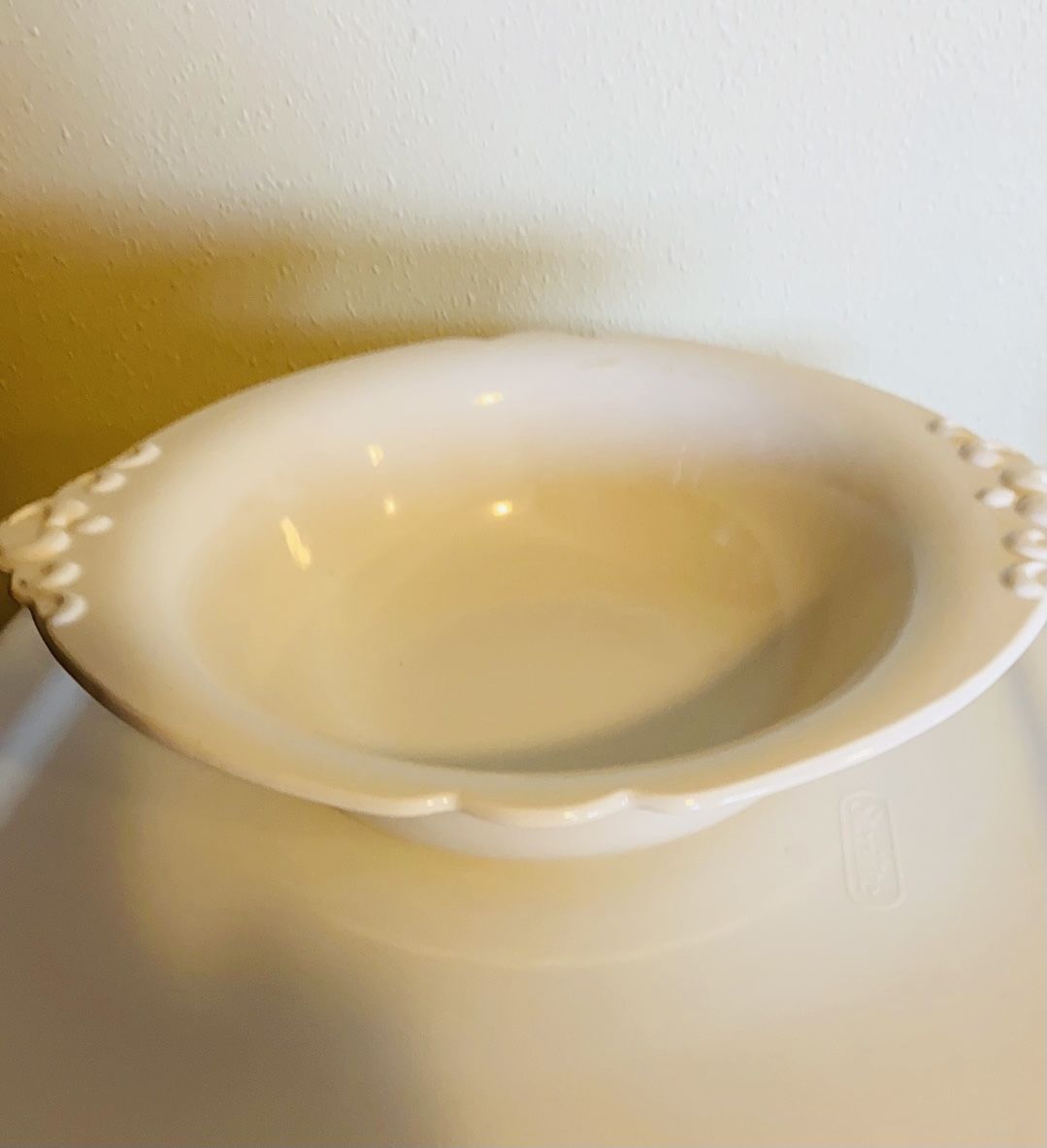 Vintage 80’s Royal Haeger White Wash Bowl with Handles 4060 USA