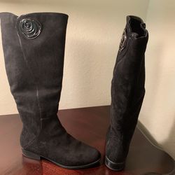 Suede Riding Boots