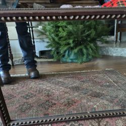 Really Old Carved Wood Antique Hanging Mirror