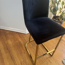 Black Suede Stool 