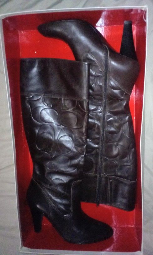 Coach Leather Knee High Boots