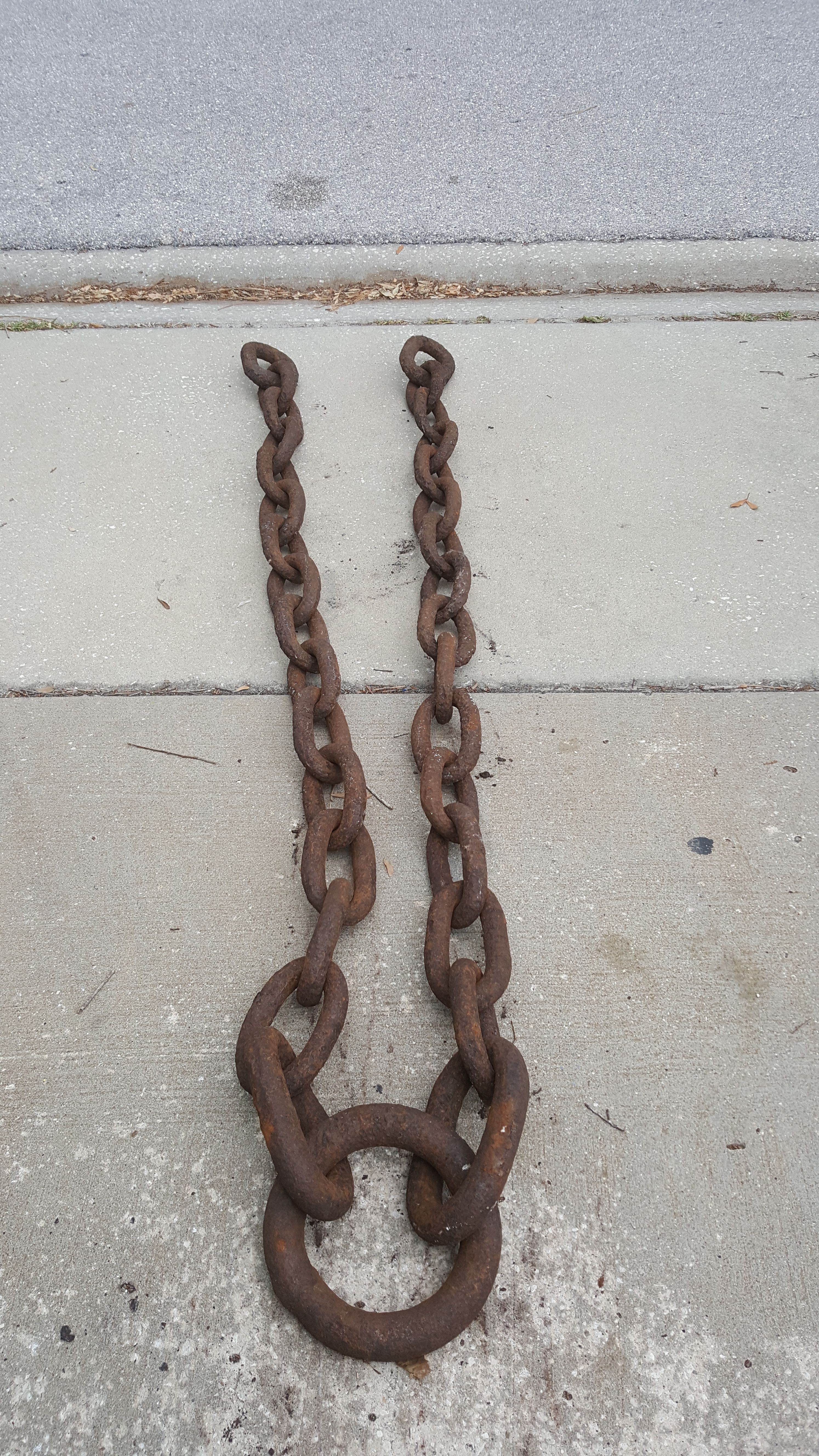 Very old and very heavy shipping chain 14 feet