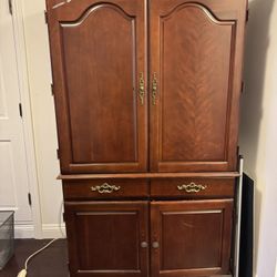Dark wood office armoire computer desk. Great way to hide the clutter. Easy to pick up in Echo Park. Just reduced for quick sale. Moving