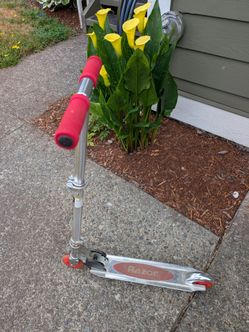 Red razor scooter