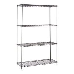 Heavy Duty Black Wire Rack Shelf 4 Tier 18" x 48" x 72"