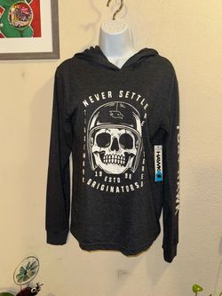 Tony Hawk Never Settle Skull Graphic Hoodie
