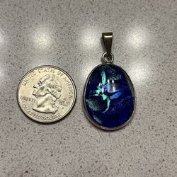 Sterling silver (925) dichroic glass necklace pendant