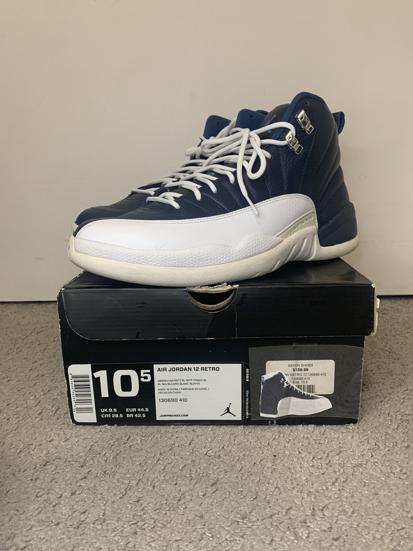 VNDS JORDAN 12 OBSIDIAN SIZE 10.5
