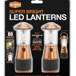 MICRO-LED TABLE LANTERNS - COPPER LOOK