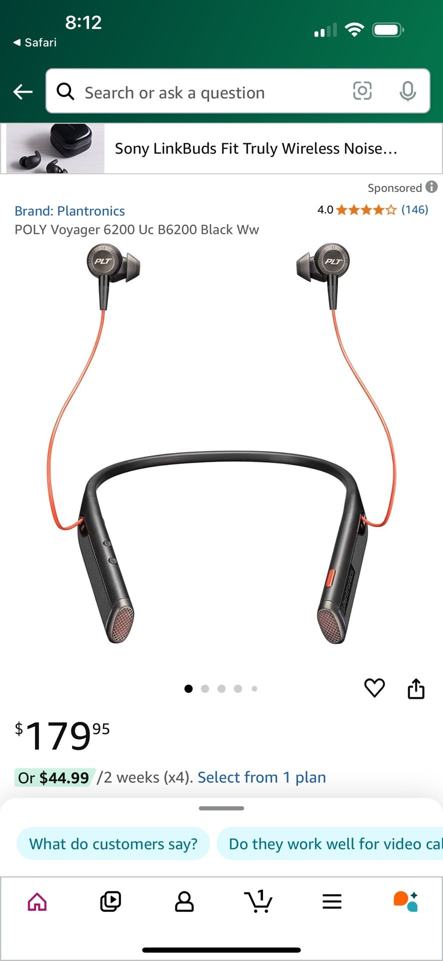 Bluetooth Headset - Poly Voyager 6200 UC - Escondido