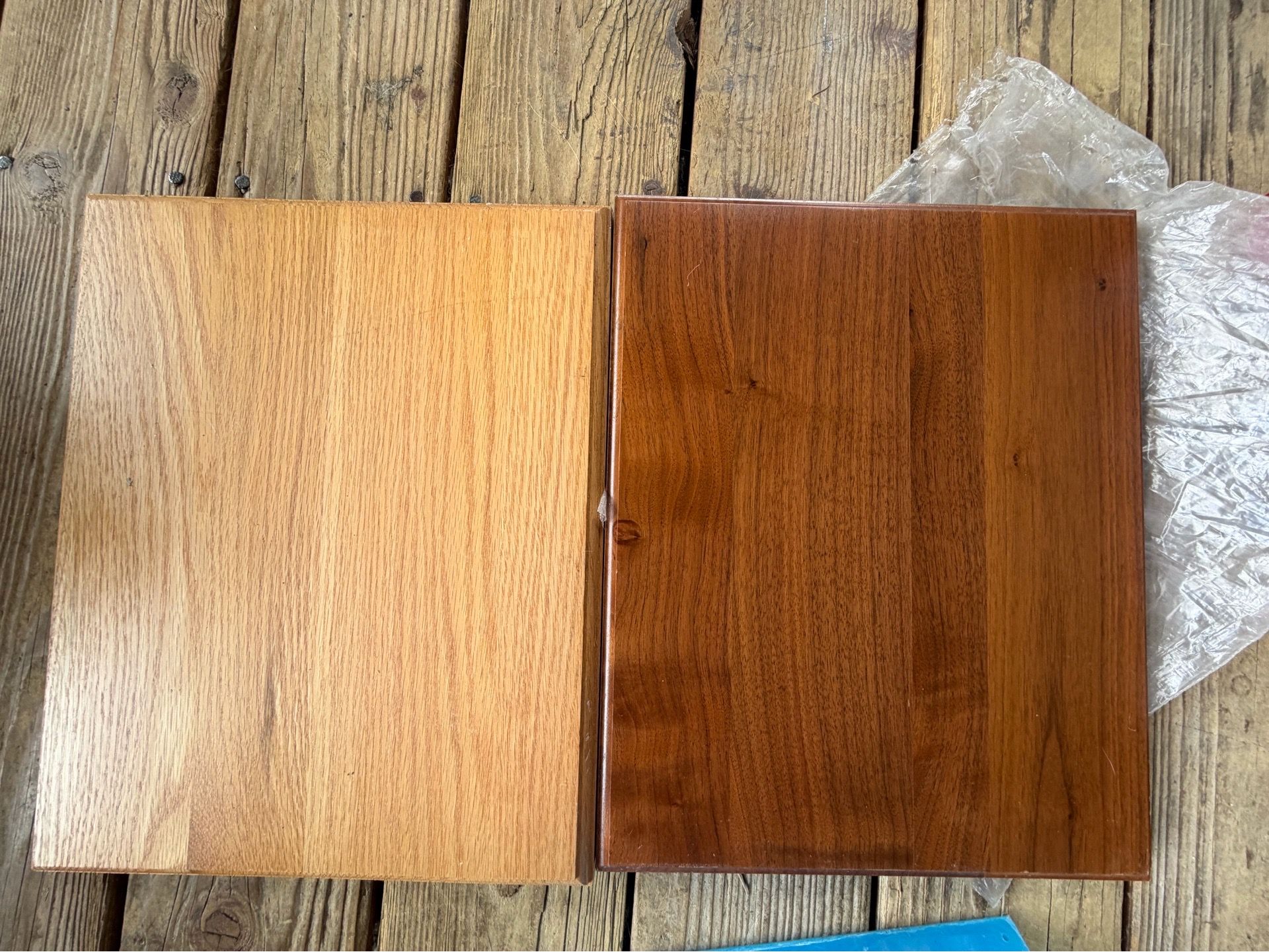 2 wood plaques with acrylic cover