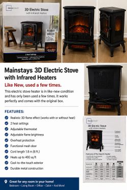 Mainstays 3D Electric Stove Heater
