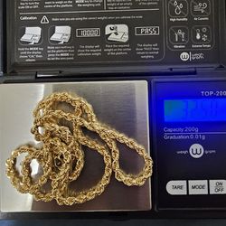 18k Solid D/C Rope Chain 