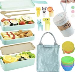 Brand New - Bento Boxes for Adults/Kids (Green)- Unopened
