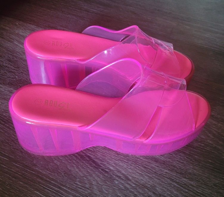 Pink Heels/Wedges Size 8
